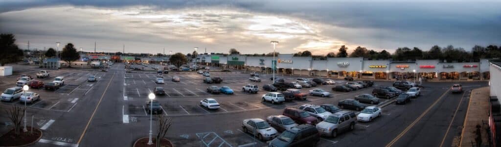 photo of line of shops at hilltop